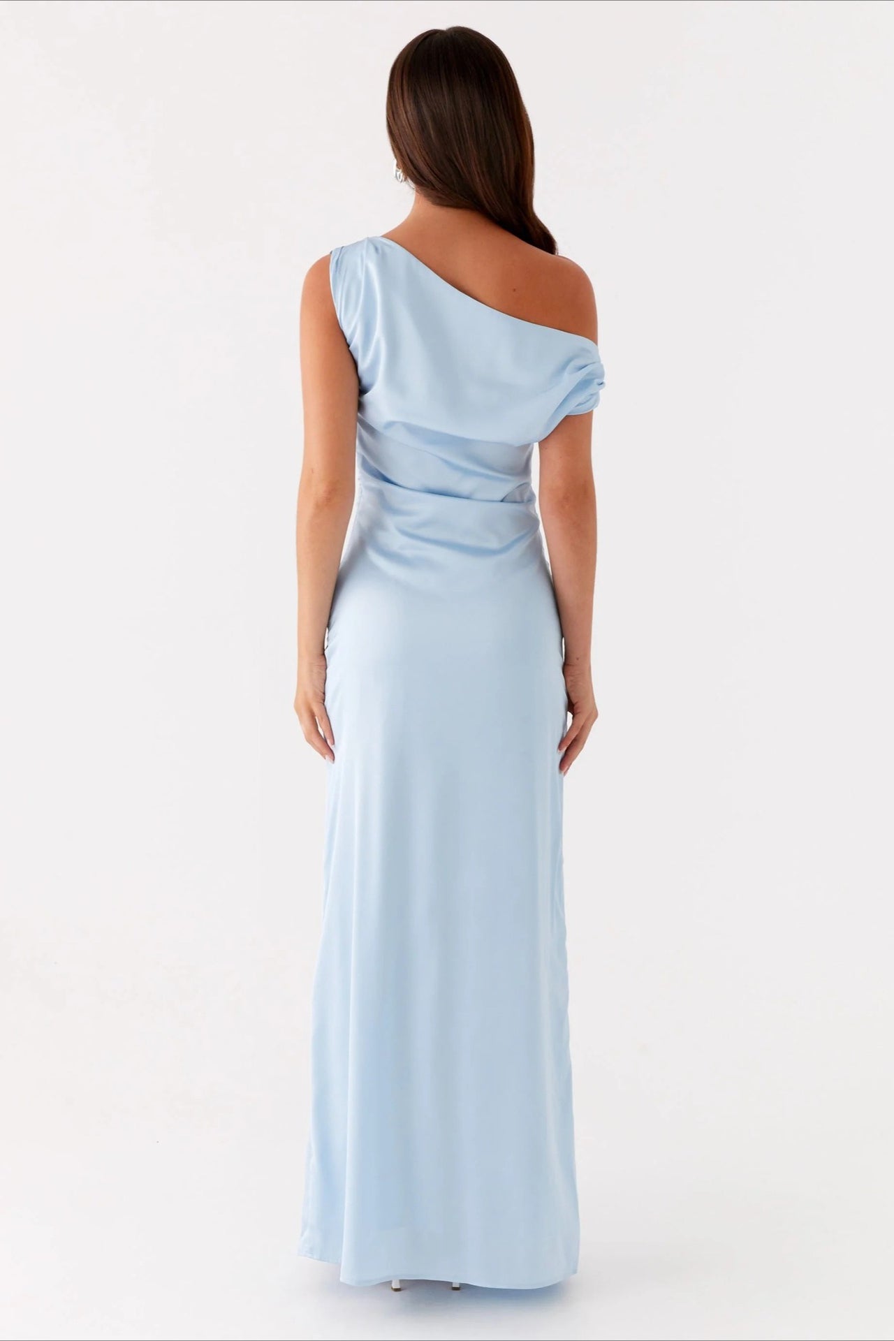 Women's Solid Asymmetric Neckline Formal Maxi Dress ¨C Evening Gown