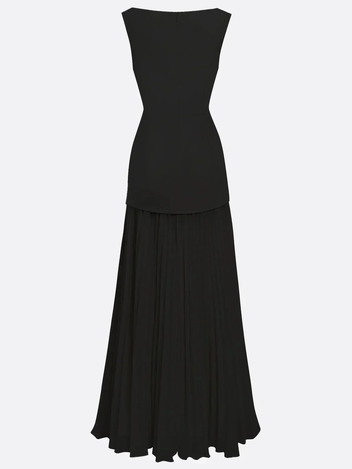 Women's Sleeveless Maxi Dress with Flowing Pleats ¨C Elegant Bridesmaid Gown