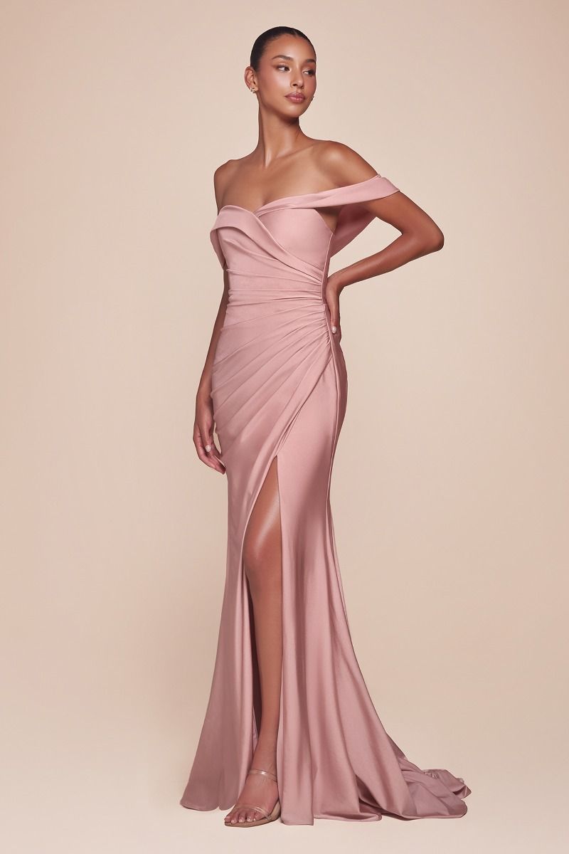 FREYA GOWN - OFF THE SHOULDER STRETCH SPANDEX DRESS