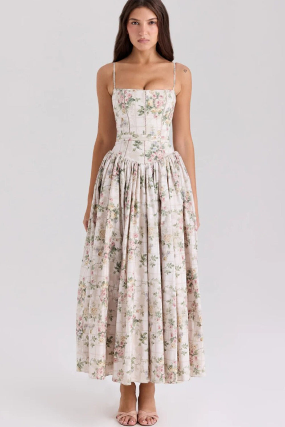 Women's Elegant Tiered A-Line Sleeveless Floral Dress ¨C Summer Dress