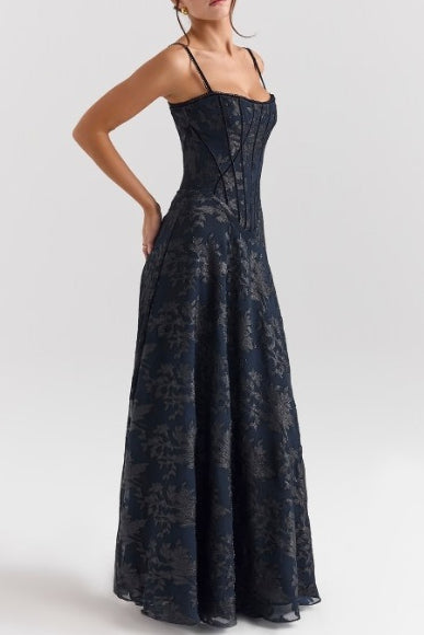 Women's Spaghetti Strap Chiffon Floral Formal Dress ¨C Elegant Maxi Dress