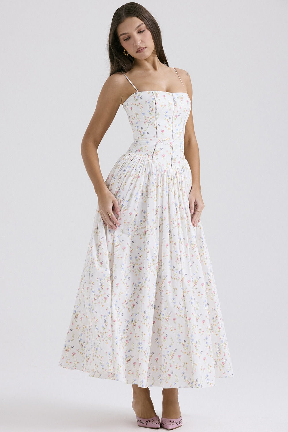 Women's Elegant Tiered A-Line Sleeveless Floral Dress ¨C Summer Dress
