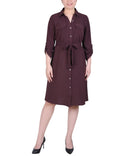 Fudge Long Roll Tab Sleeve Shirtdress