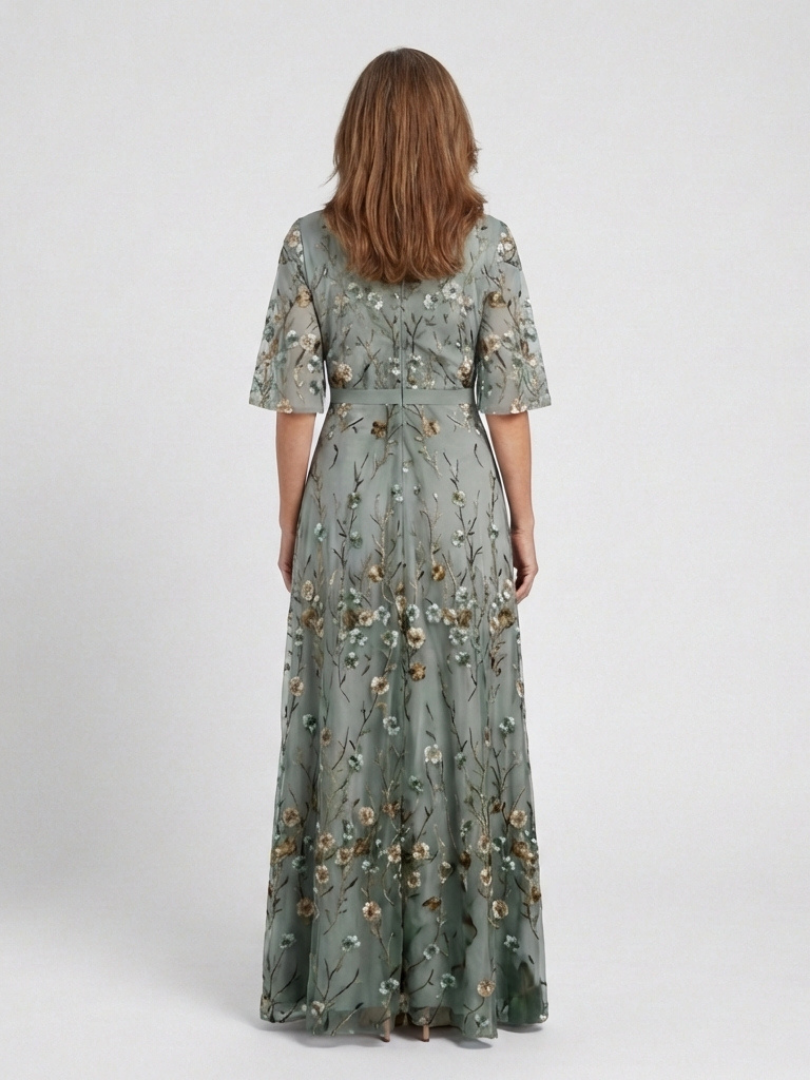 Women's Long Floral V-Neck Maxi Dress ¨C Elegant Summer Flow Dress