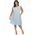 Solid Fit and Flare Dress - Plus
