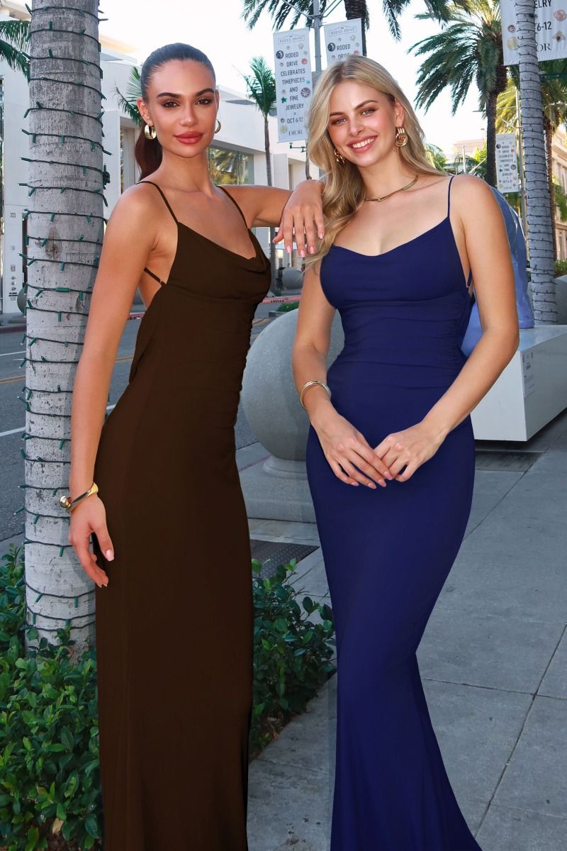 Bette Lace Back Draped Maxi Dress